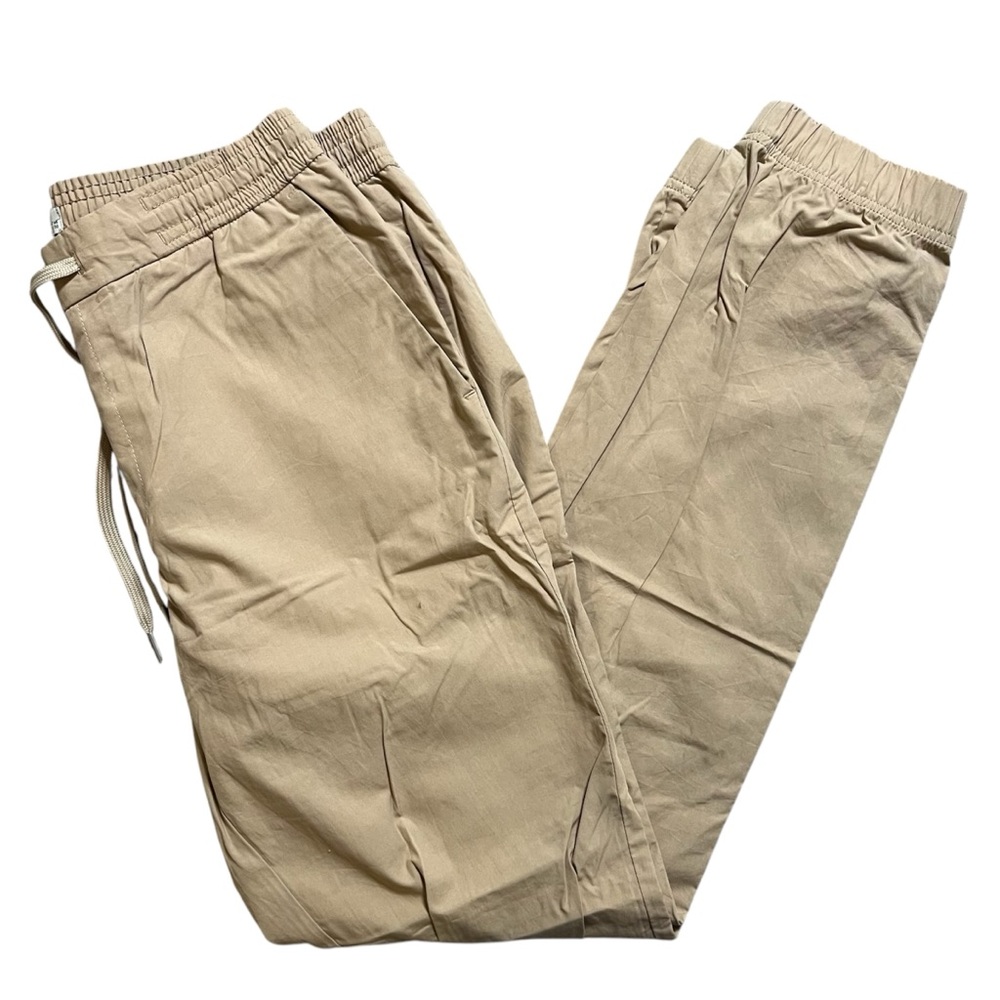 Tan Mango cargo trousers with adjustable waistband